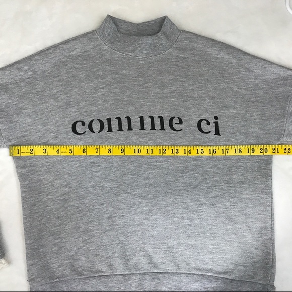 Forever 21  Gray Sweater With Lace Long Sleeve Accents Comme Ci - Picture 7 of 8